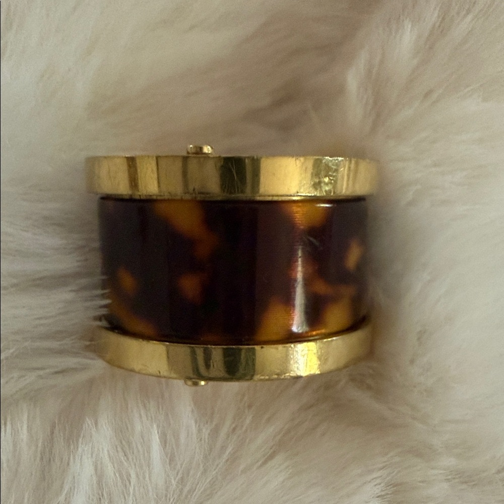 MICHAEL Michael Kors Gold and Brown Tortoise Shell Ring SZ 6 - Picture 3 of 6